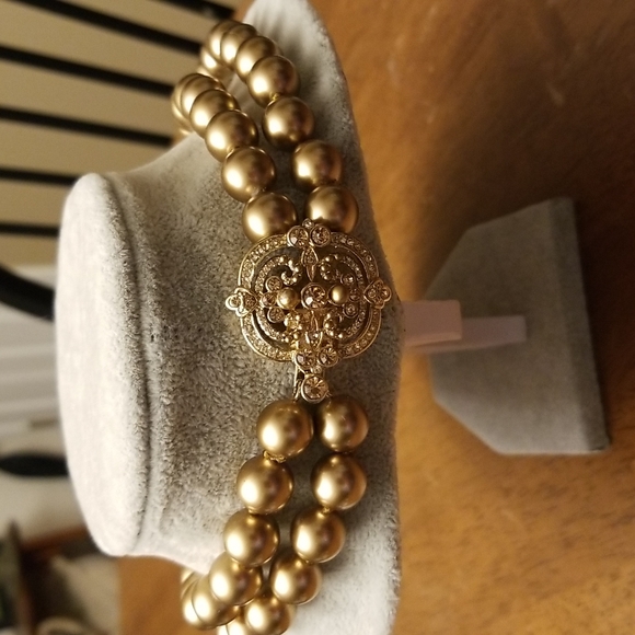 Copper color beaded necklace - Picture 6 of 8